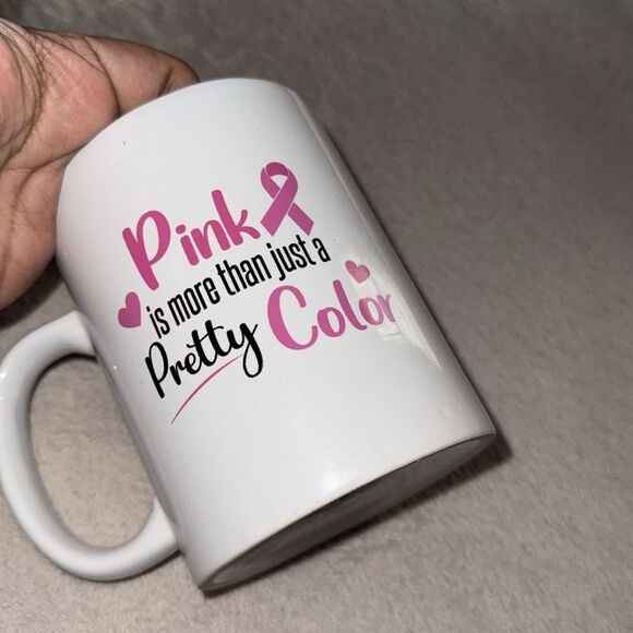 Pink and White Breast cancer awareness Inspirational Mug NWOB - Picture 4 of 4
